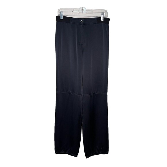 Dana Buchman Women's Silk Black Slacks Saks 5th Ave Pants  Size 4 Elastic Waist - Picture 1 of 7